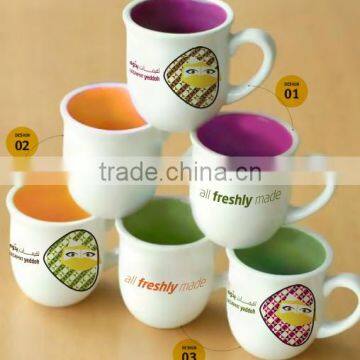 high quality colorful ceramic mug custom printing drink cup