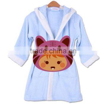 Kids Bathrobe Hooded Cute Animal Robe 100% Cotton Robe