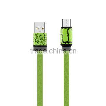 FASHION Leopard Print Flat Noodle Micro USB Data Cable 1m Mobile Phone Cables fast charging for Samsung S6 S5 S4 HTC Lenovo