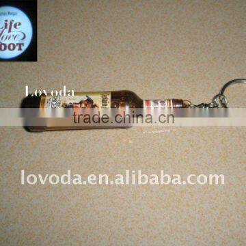 bottle shaped led keychain light , project your logo JLP-037