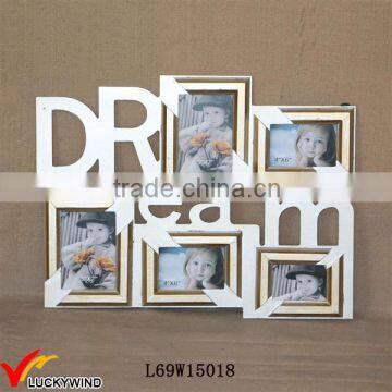 DREAM 5 Opening Antique Wood Wall Photo Frame