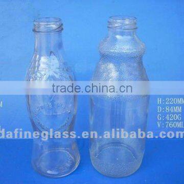 1L big glass Beverage Bottle/ water drinking bottle china wholesale