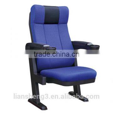 Luxury Horizon Theater Furniture Folding 3d Cinema Chair Yellow Fabric Cinema Chair With Cup Holder,movable Armrest photo-6