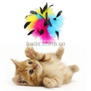 Chi-buy Hot Selling Interactive Colorful Feather Teaser Cat Toy Free Shipping on Order 49usd photo-5