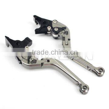 CNC Motorcycle Billet Alloy Aluminum Folded Extendable Road Bike Handlebar Brake Clutch Levers photo-4