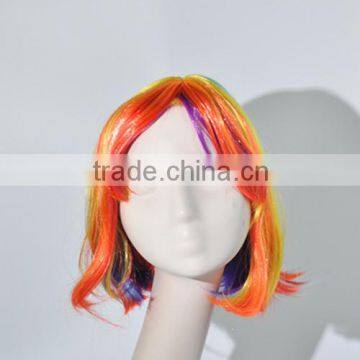 Rainbow crazy short BOB wig Cosplay Wig N295