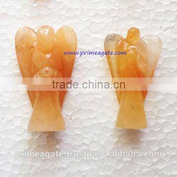 Yellow Aventurine Stunning 2INCH Angels | Wholesale Hand Carved Angels - Prime Exports