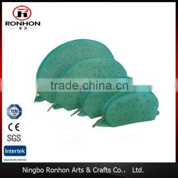 Set of 4 Portable Fashion PU Ostrich Grained Leather Makeup Cosmetic Pouch Bag photo-4