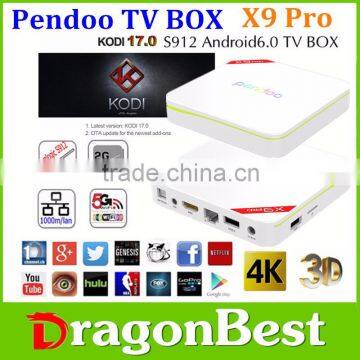 original amlogic video Pendoo X9 Pro S912 2g 16g smart android make your smart KODI 17.0 Android 6.0 tv box