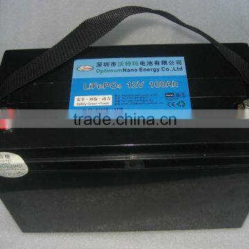 High-end LiFePo4 12V/100Ah rechargeable battery with perfect PCM