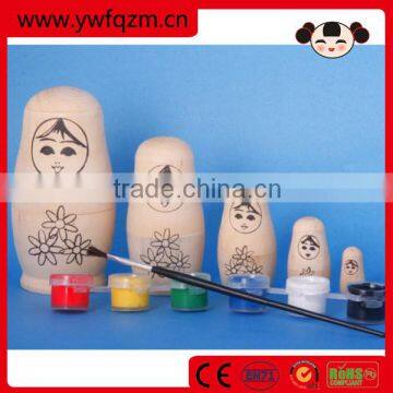 Promotion nesting doll diy toy