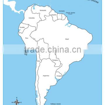 educational Labeled South America Control Map