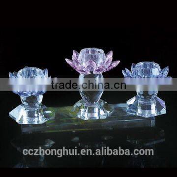 2016 wholesale crystal lotus candle holder for home decor