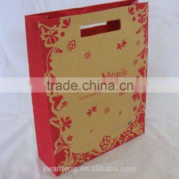 Recycled Custom Made White Kraft Paper Bags With Paper Handles
