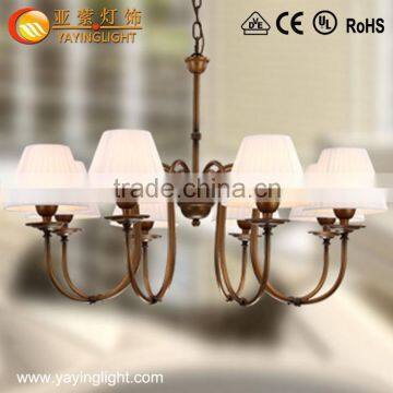 American vintage natural jute birds chandelier in china,,round rustic iron pendant light 6-lights linen shade living room