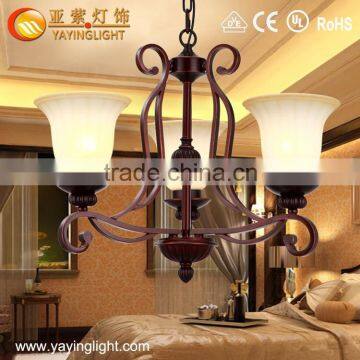 American country wrought iron chandelier, living room restaurant study bedroom hallway LED glass chandelier