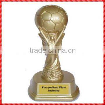 2014 gold resin footballl custom Soccer Trophy Cup