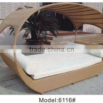 Outdoor sunbed cushion rattan Sunbed Customized Special shape high quality sunbed