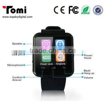 Smart Watch U8 Bluetooth Call SMS Reminder Pedometer For OS Android Phones Black