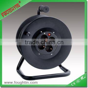 4 gang power extension socket germany socket metal reel with 50meters cable and plug universal extension socket