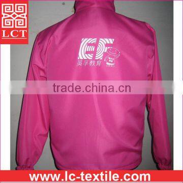 China OEM Factory Wholesale Custom Print Promotion Slim Fit Ladies Pink 201D Nylon Work Jacket With Elastic Waistband(LCTU0062) photo-2