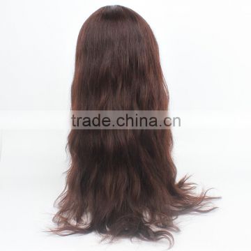 NATURAL smooth braizilian hair swiss lace front wigs with division parting tangle free soft wave lace wig human hair