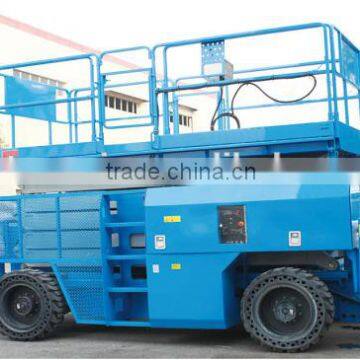 Powerful power scissor lift four wheels cross country lift platform scissor lift