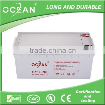 Ocean real capacity solar battery for solar energy system deep cycle solar battery 12v 200ah