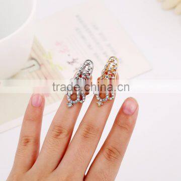 Women new hollow out crown fingernail ring