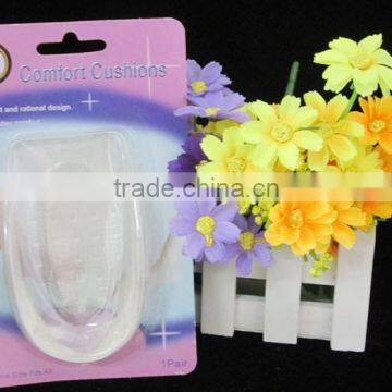 Soft silicone gel heel cushion pad half pad Back heel support insole Pressure relief cushion