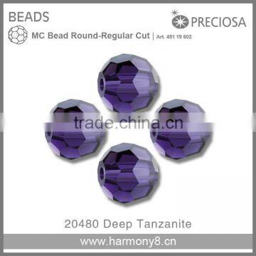Round Crystal Beads Regular Cut Glass Stone for Wedding Dress