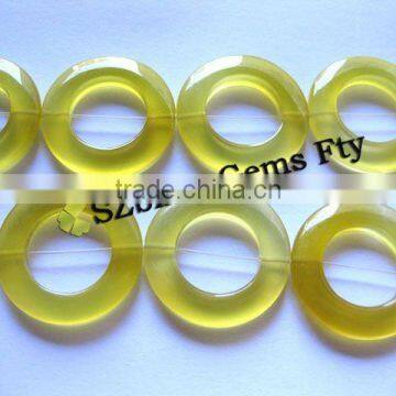 Yellow agate donuts for pendant making