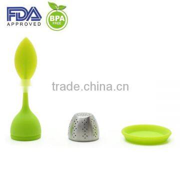 Silicone TeaLeaf Tea Infuser - Food Grade Silicone - Stainless Steel Strainer - Best for Medium to Large Loose Leaf or Gift photo-3