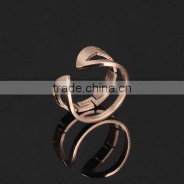 Rose Gold Plated Stainless Steel Hollow Ring Fashion Women Adjustable Ring Wedding Jewelry 6210036