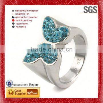 Unique stylish pave setting elegant shiny male green fashion finger armor ring