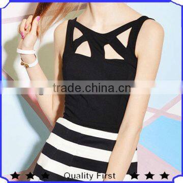 Cut Out Sexy fancy ladies tops latest design 2016