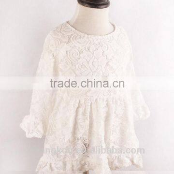 Little Girls Pure White Summer Casual Dress Beautiful Kids White Lace Flower Girl Dress Little Girls Cotton Summer Dresses photo-4
