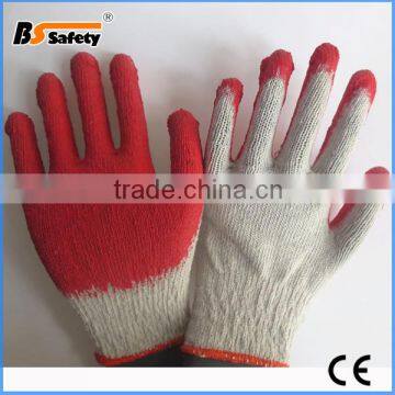 BSSAFETY 10 gauge cotton knitted palm latex coated working gloves