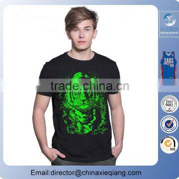 New custom men black fluorescent color t-shirt