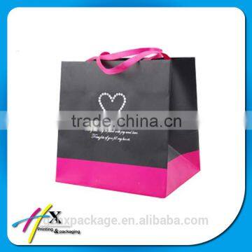 Cosmetic Shopping Packaging Bags/ Gift Paper Bag with Ribbon