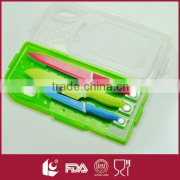 4Pcs Colorful Non-stick Kitchen Knife Set in Plastic Case