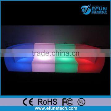 Wireless Rgb Color Changed Outdoor Curved Corner Sectional Sofas With Led Lights