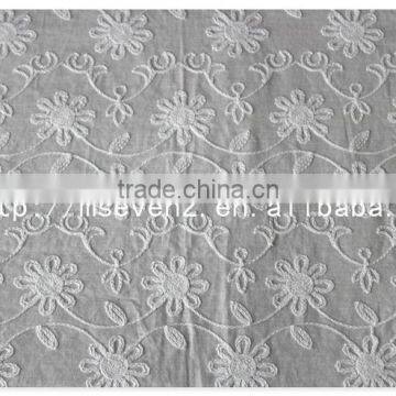 High Class Cotton White Voile Lace Fabric Embroidery for Dress/Curtain