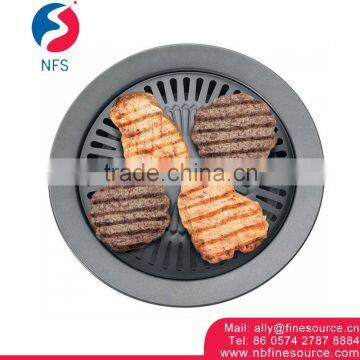 Round Food Korea BBQ Cast Iron Non Stick Frying Grill Pan