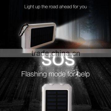 Outdoor Survival Waterproof Solar Mobile Power Bank Charger With Hook 10000mah photo-5