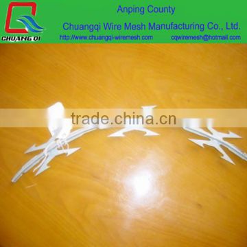 Cross razor wire, CBT 60, CBT65 stainless steel galvanized razor barbed wire