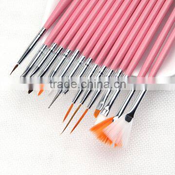 Wholesale 15pcs per Set Wood Handle Nail Round Oil Artist Paint Brush Pen Set for Art Painting photo-5