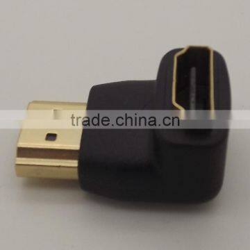 hdmi Female to male adapter,HDMI/F to HDMI/M with golden plate,90 degrees HDMI adapter