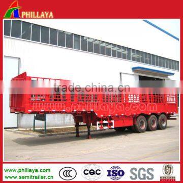 Tri Axle Frame Fence Suround Skete Semi Trailer Ethiopia Howo Cargo Trailer for Animals photo-5
