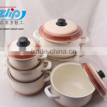 6 Pcs High Casserole Straight Shape W/Hollow Handle & Metal Cover Decor photo-5